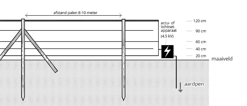 Preventie door elektrisch draadraster