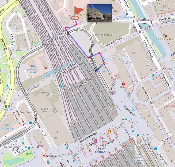 Looproute vanaf Utrecht Centraal naar het BIJ12-kantoor (Smakkelaarsburgt)